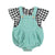 baby romper | blue w/ green animal print