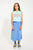 long skirt w/ front pockets | blue w/ black tigers