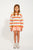 knitted sweater | ecru w/ yellow & red stripes