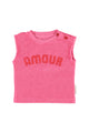 Baby Sleeveless Terry Top with “Amour” Print – Pink