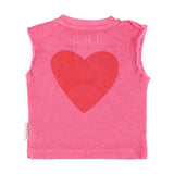 Baby Sleeveless Terry Top with “Amour” Print – Pink