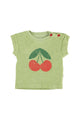 baby t'shirt | light olive w/ cherry print
