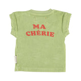 baby t'shirt | light olive w/ cherry print