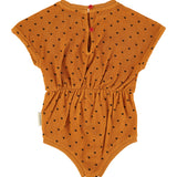 playsuit | camel w/ black hearts allover