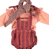 Baby Playsuit Bordeaux with Black Flowers