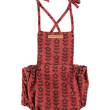 Playsuit Bordeaux with Black Flowers