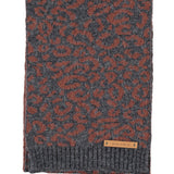 Knitted Scarf Dark Grey with Animal Print