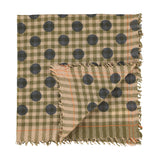 Scarf Green Checkered with Polka Dots
