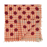 Scarf Orange Checkered with Polka Dots
