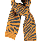 Knitted Scarf Orange with Zebra Print