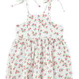 short dress | ecru w/ red flowers allover