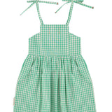 short dress | green & ecru checkered