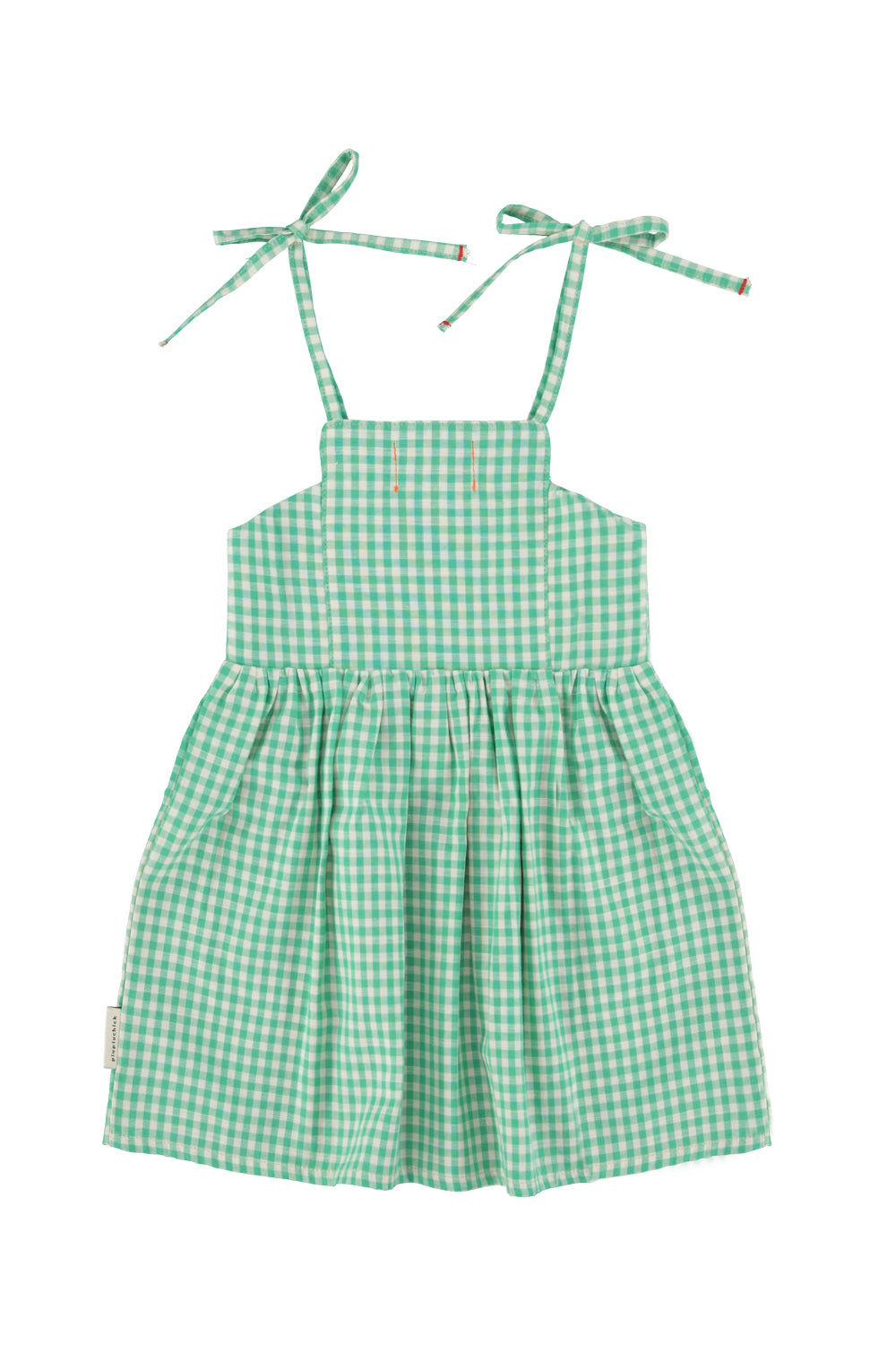 light green checkered dress Light Green Cotton Muslin Checkered Maxi Kimono Dress 52" / Regular (5'2"