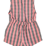 short jumpsuit | pink checkered