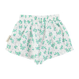 shorts | ecru w/ green flowers allover