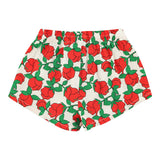 shorts | ecru w/ red roses print