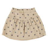 Short Skirt Beige with Black Hearts