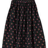 Long Skirt Black with Flowers