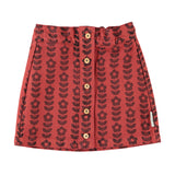 Short Skirt Bordeaux with Black Flowers