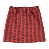 Short Skirt Bordeaux with Black Flowers