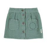 Short Skirt Green with Black Stripes
