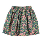 Short Skirt Green with Multicolor Flowers