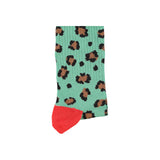 Socks Green with Animal Print