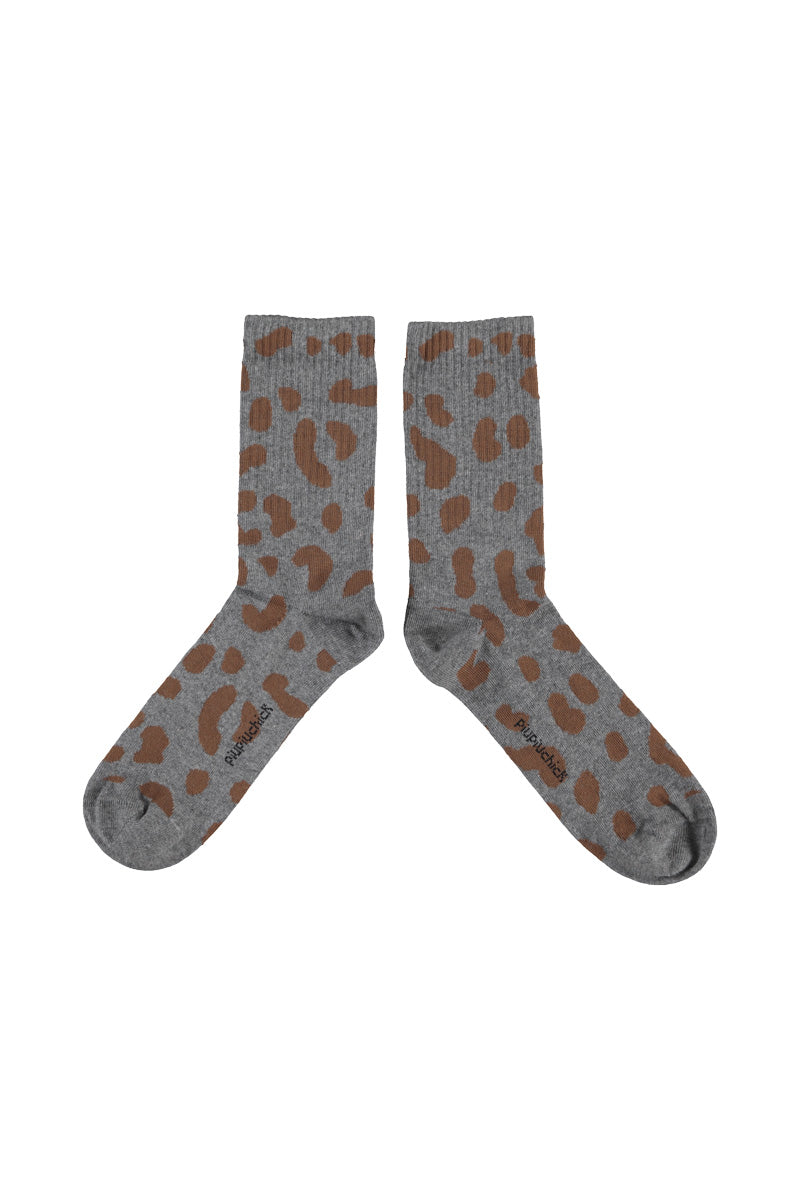Socks Grey with Animal Print