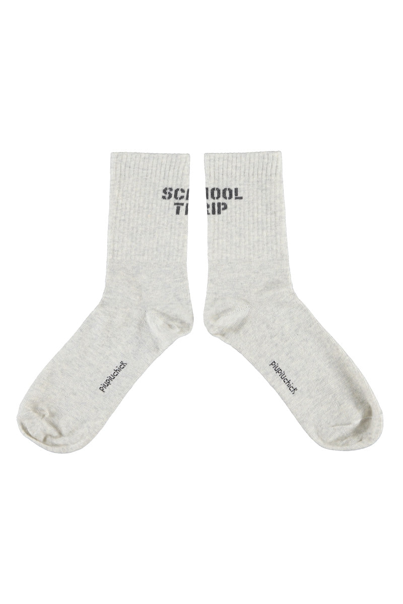 Socks Light Grey with "School Trip"