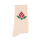 Socks Light Pink with Red Flower