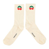 Ecru socks with cherry print