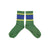 socks | green w/ blue & yellow stripes