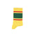 socks | yellow w/ green & red stripes