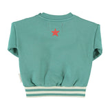 Baby Sweatshirt Green with "here We Go" Print