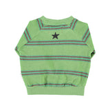 Baby Terry Cotton Sweatshirt Green with Double Stripes