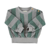 Baby Sweatshirt Grey & Green Stripes