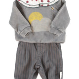 Baby Sweatshirt Grey with Sun & Cloud Print