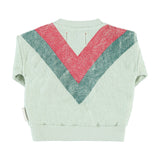 Baby Sweatshirt Mint Green with Multicolor Triangle Print