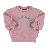 Baby Oversized Sweatshirt Pink with "lunch Break" Print