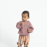 Baby Oversized Sweatshirt Pink with "lunch Break" Print