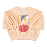Sweatshirt Ballon Sleeves Light Pink with Desk Lamp Print
