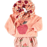 Baby Sweatshirt with Collar Pink with Apple Print