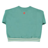 Sweatshirt Green with "here We Go" Print