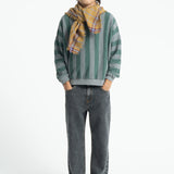 Sweatshirt Grey & Green Stripes