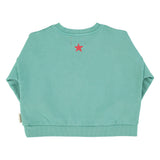 Unisex turquoise sweatshirt with “peace” print