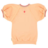 Girl peach sweatshirt dress with logo print