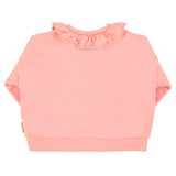Girl light pink sweatshirt with strawberry print