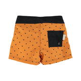 Boy Swim Shorts in Heart Print – Camel