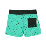 Boy Swim Shorts in Heart Print – Green