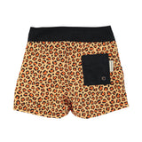 Boy Swim Shorts in Animal Print – Mustard